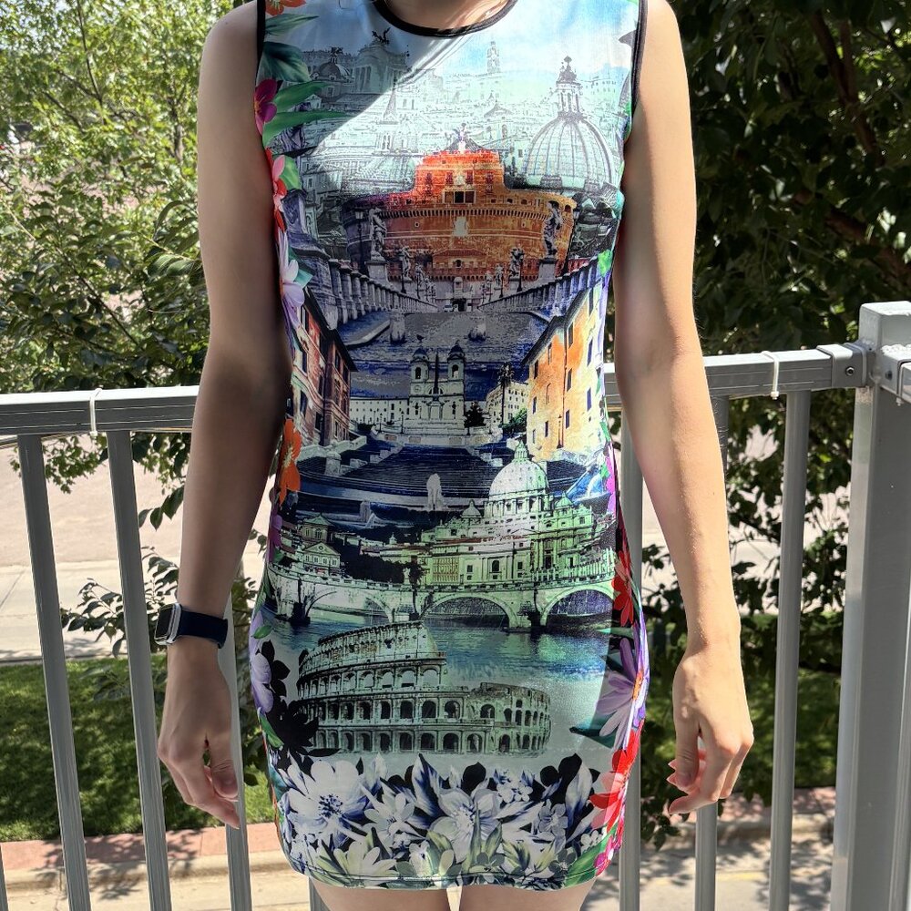 Dress with Images of Rome Italy by Just Love